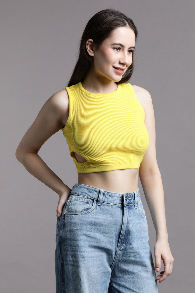 Sunny side cut out crop top