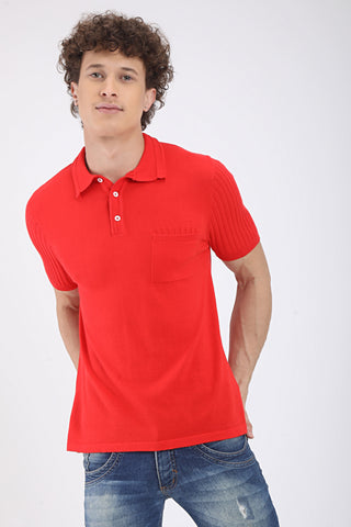 Red Collar Shirt