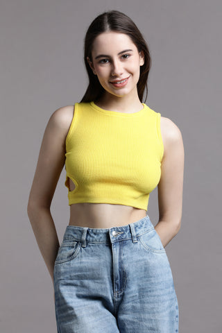 Sunny side cut out crop top