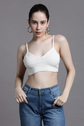 V-NECK WHITE BRALETTE