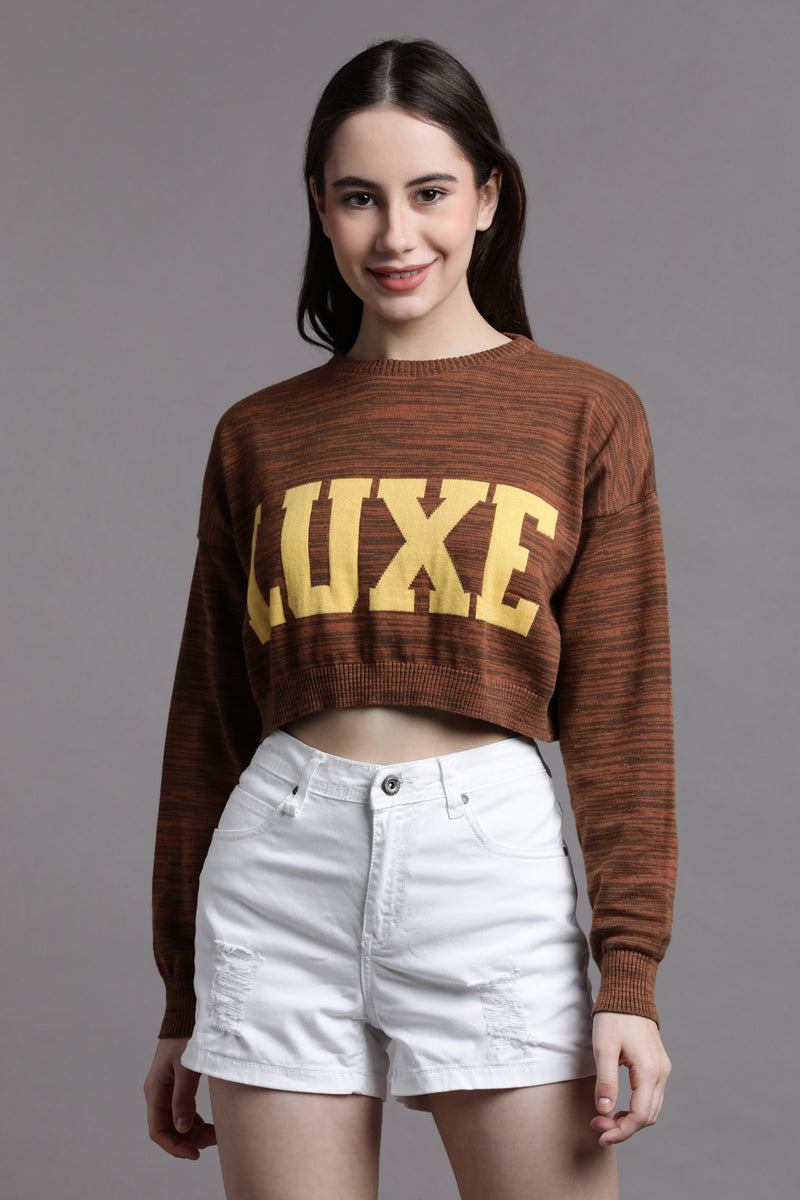 Luxe Jacquard Crop Sweater