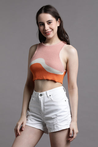 Colorblock Rib-knit Tank Top