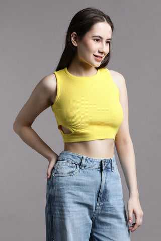 Sunny side cut out crop top