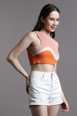 Colorblock Rib-knit Tank Top