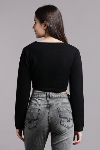 SOLID BLACK SCOOP NECK CROPTOP