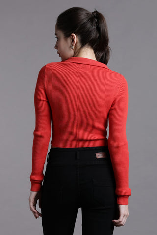 DEEP CORAL CROP TOP