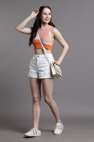 Colorblock Rib-knit Tank Top