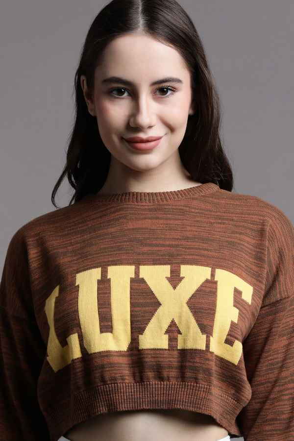 Luxe Jacquard Crop Sweater