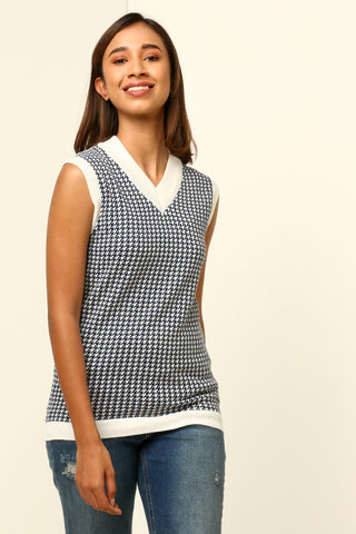 HOUNDSTOOTH VEST/TOP (LTL1004-W2)