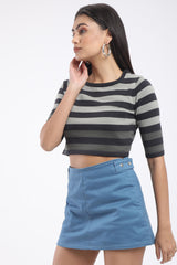 SQUARE NECK STRIPED TOP WITH HALF SLEEVES (BM209-N3)